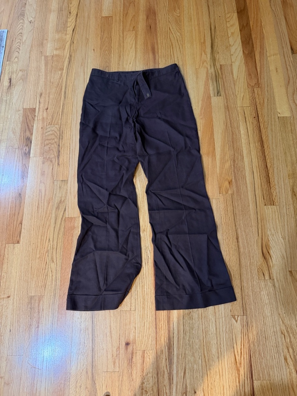 Nine West Dark Brown Wide-Leg Pull-On Trousers